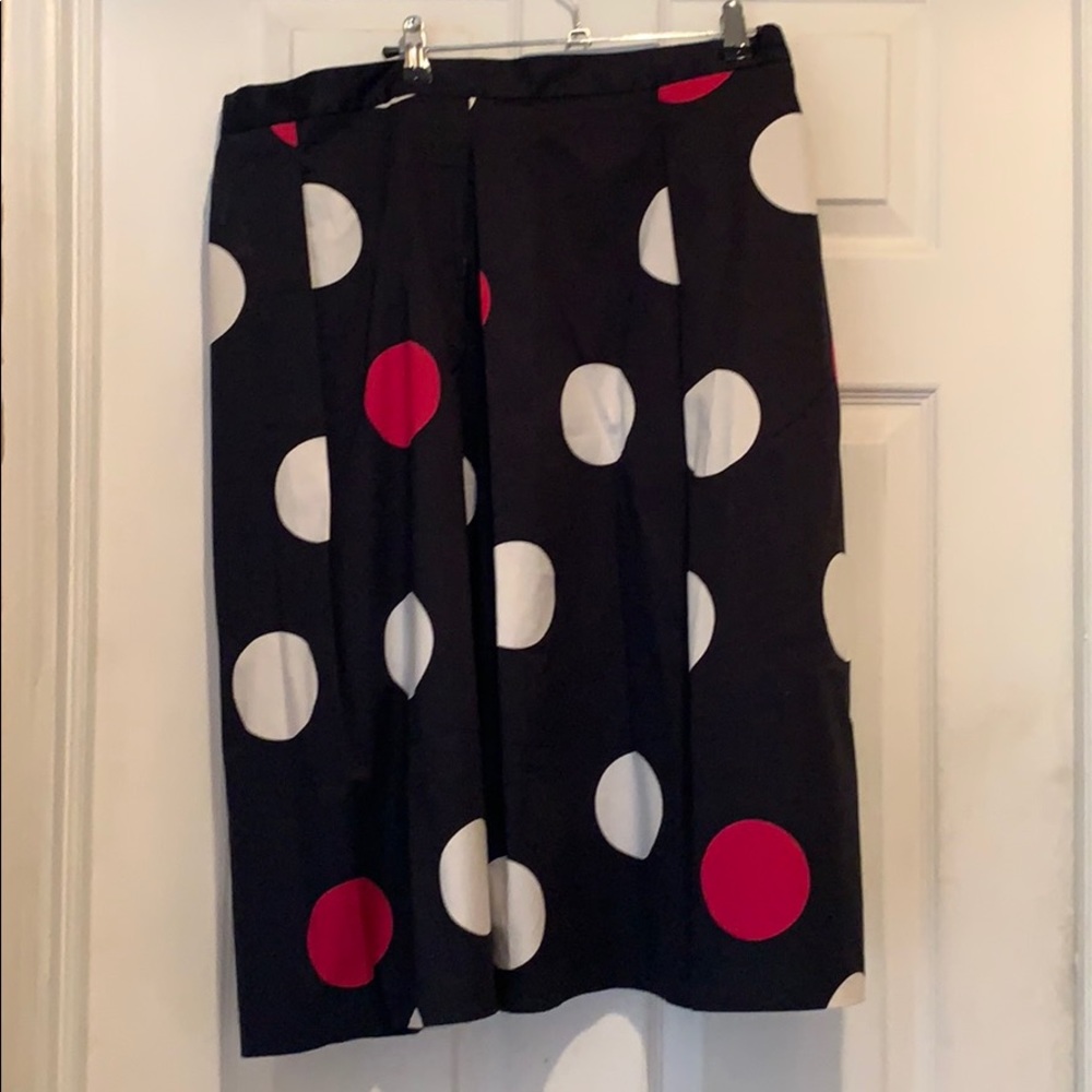 Plus Size Black Skirt with Pink/White Circles